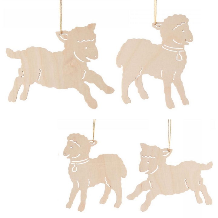 Easter Lambs (Set of 4 Cut-outs) - Hanging Easter decoration