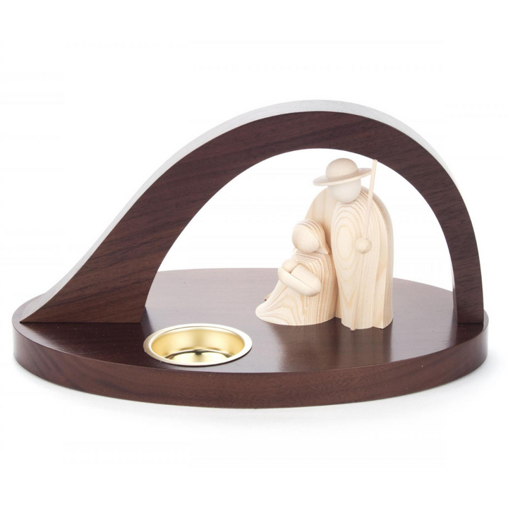 Candle Holder - Holy Family in Natural Tones