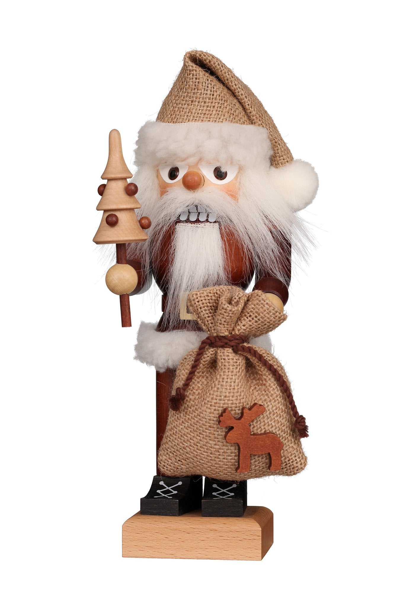 Nutcracker (Small) - Santa with Reindeer Sack