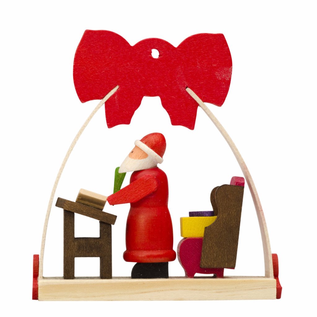 Dressed in a Bow - Christmas tree decoration - Santa making his list