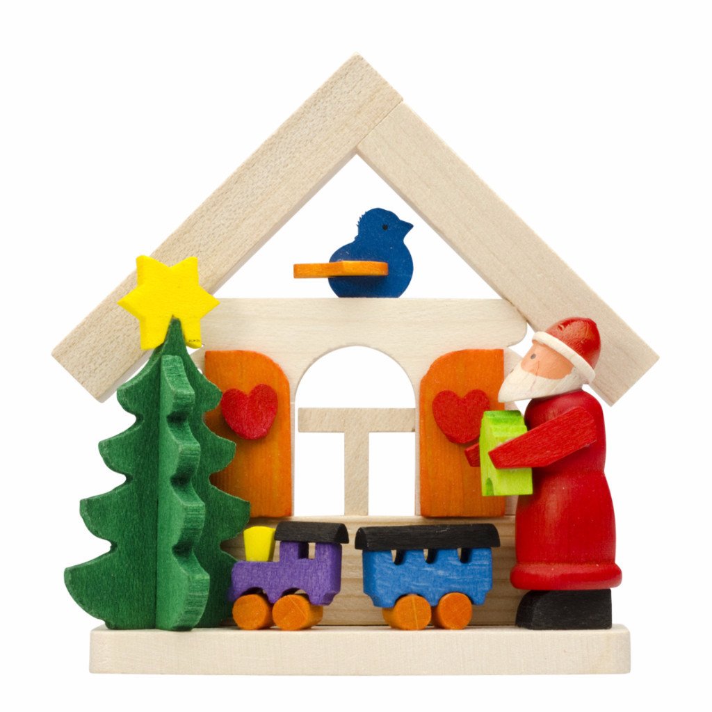 At Home with Santa Playing Trains - Christmas tree decoration