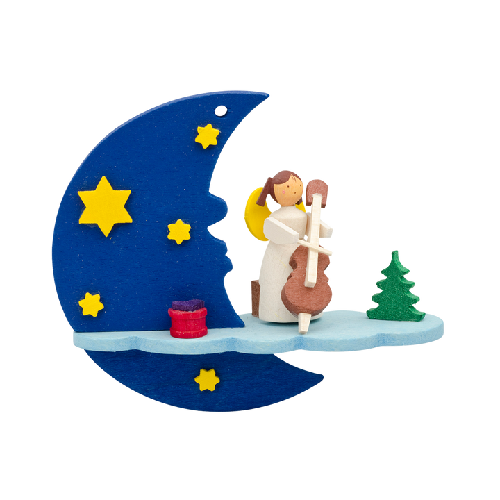 Angels by Moonlight - Musical Cello - Christmas tree decoration
