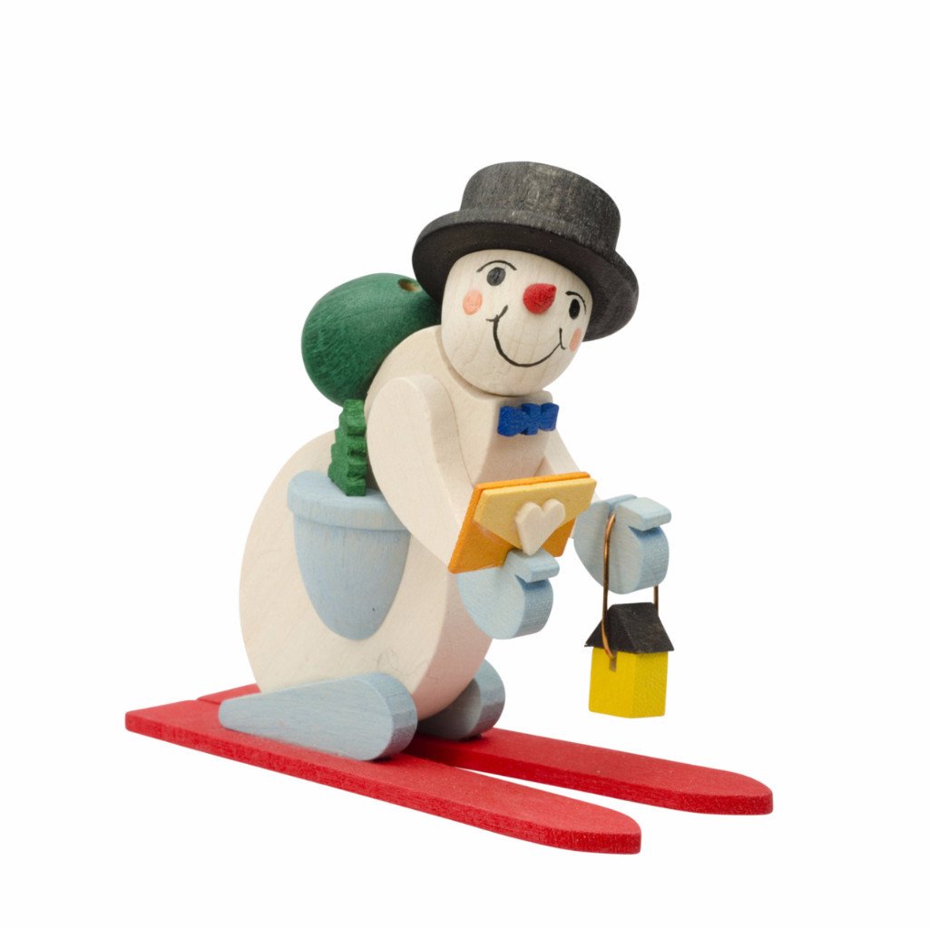 Skiing Snowmen with Red Ski's (Large)- Christmas tree decorations