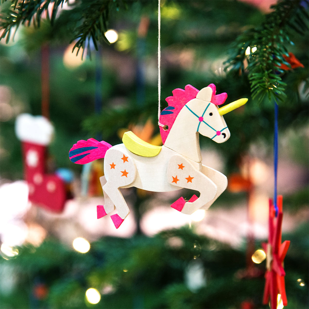 Unicorn (Aquamarine Gem) - Christmas Tree Decoration