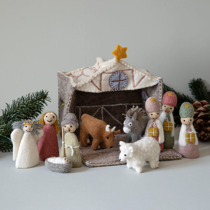 Christmas Figurines - Felt Nativity Set (11 Pieces)