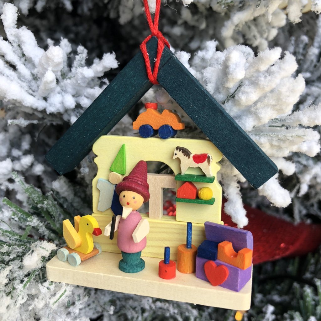 Christmas Village with Elf in Santa's Workshop - Christmas tree decoration
