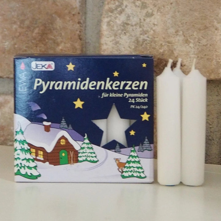 Pyramid Candle (14mm) - White Box of 24