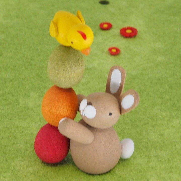 Premium Easter Bunny - Easter Bunny with stack of eggs