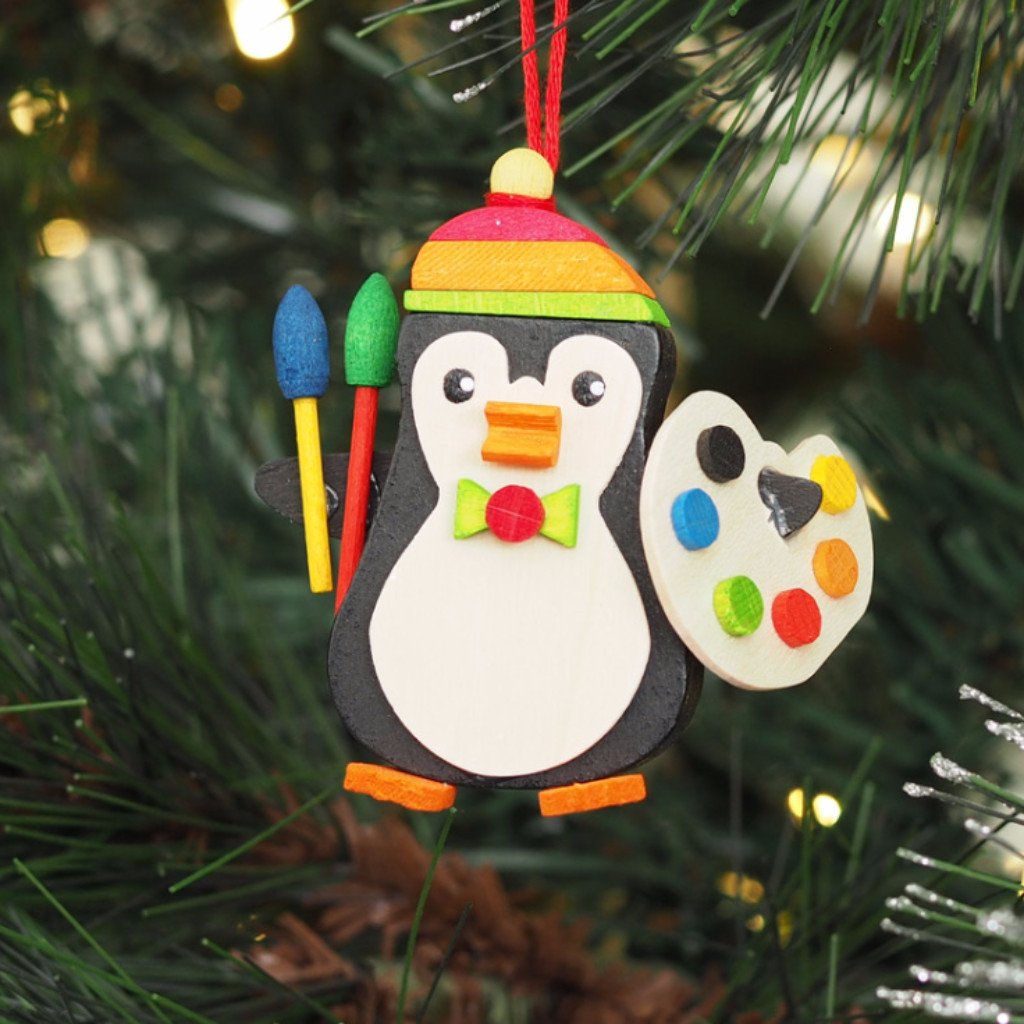 Penguin Artist - Christmas tree decoration