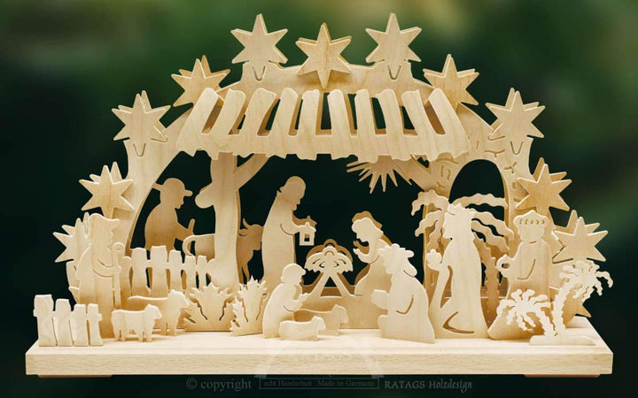 Lighted Arch (Schwibbogen) - Classic - Nativity under the Stars