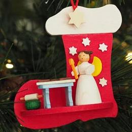 Angel in a stocking (Baking Gingerbread) - Christmas Tree Decoration